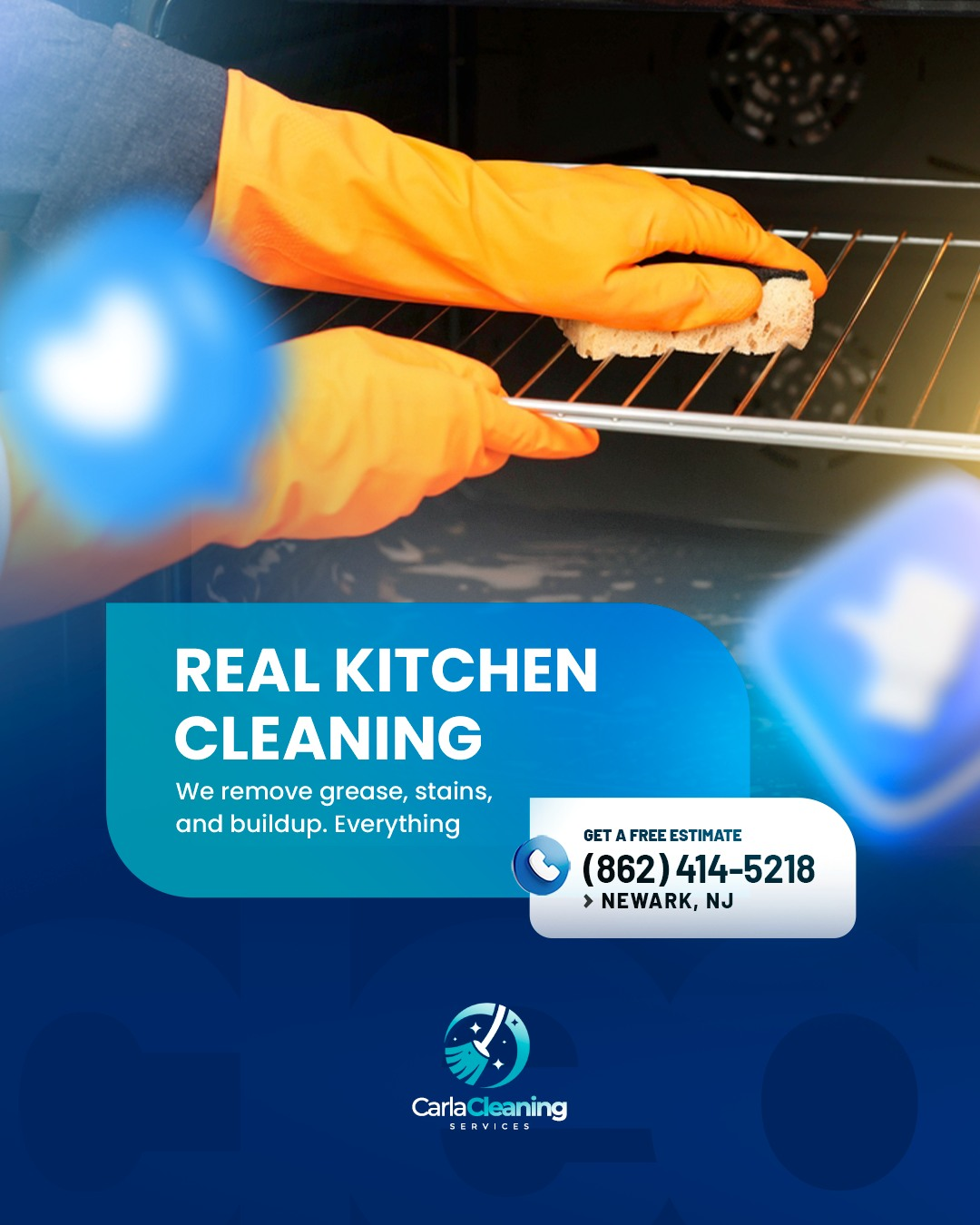 Real kitchen cleaning — removing grease and buildup